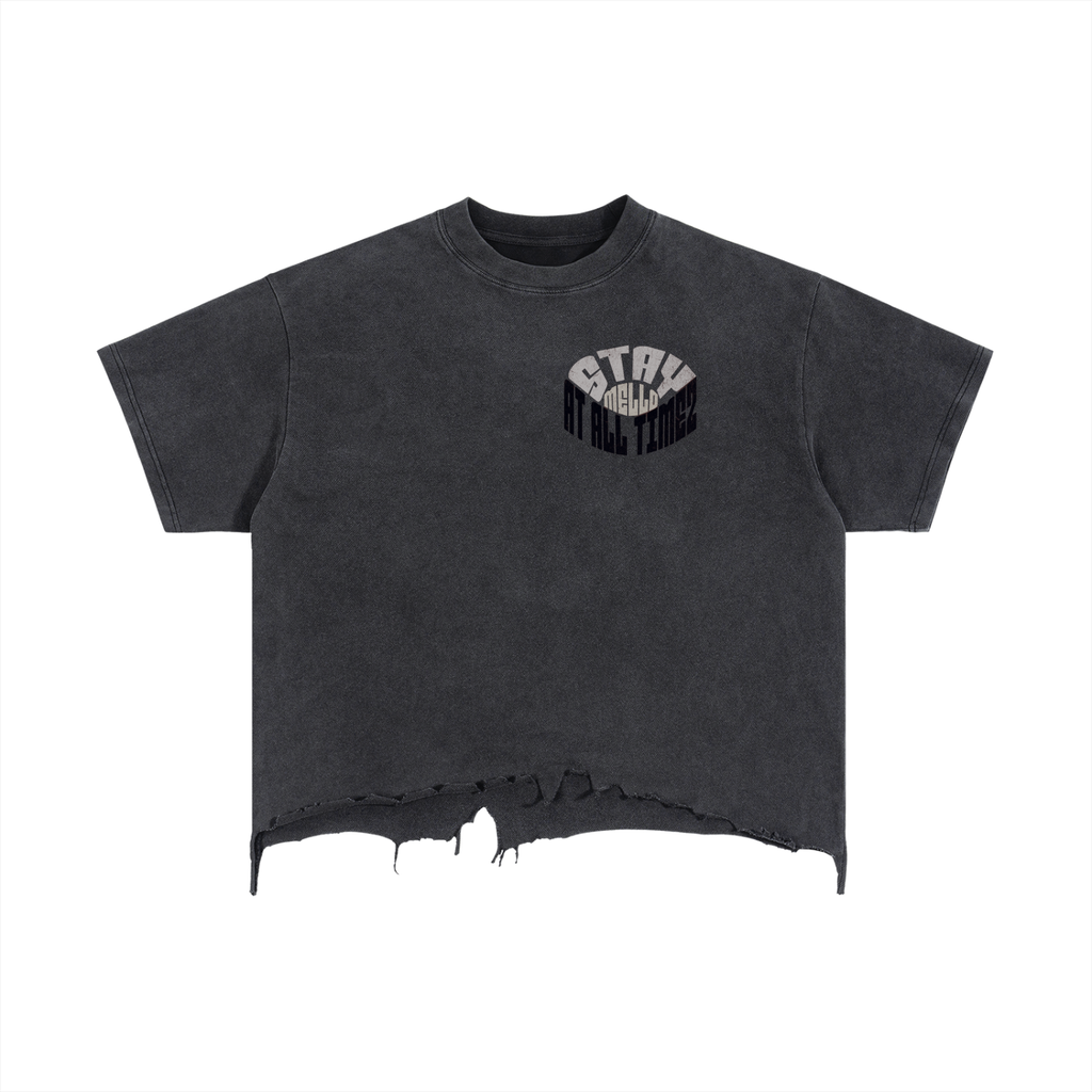 Boxy Distressed Hem T-Shirt