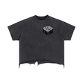 Boxy Distressed Hem T-Shirt