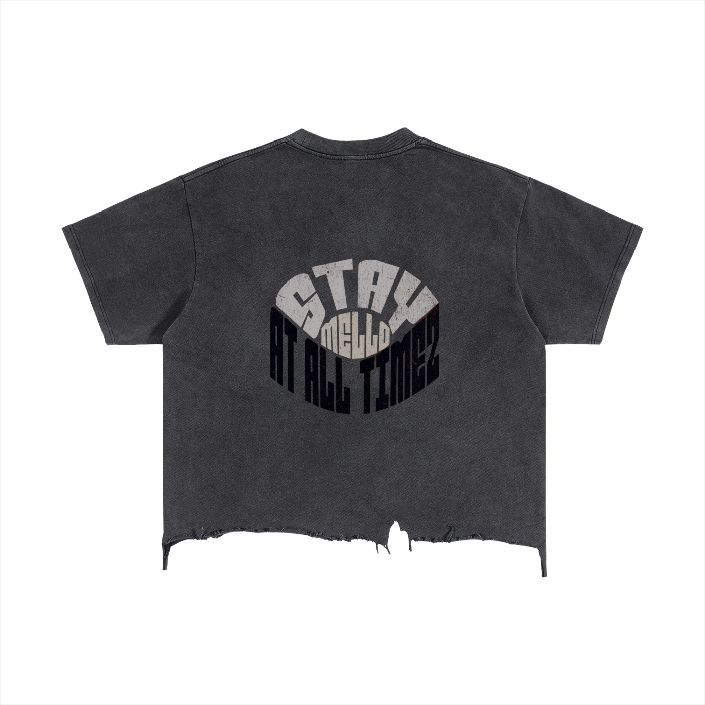 Boxy Distressed Hem T-Shirt