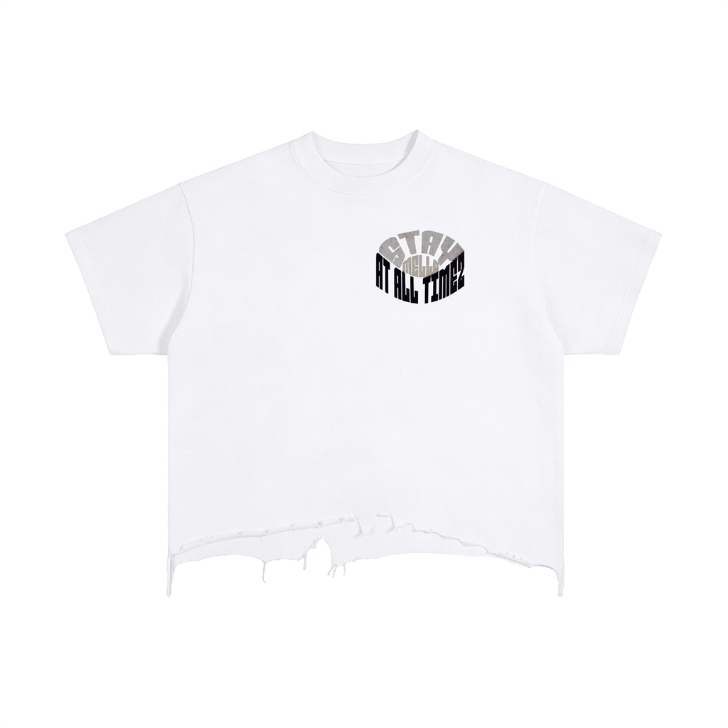 Boxy Distressed Hem T-Shirt
