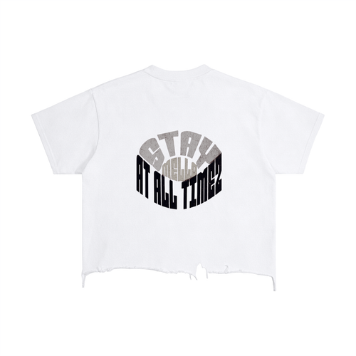 Boxy Distressed Hem T-Shirt